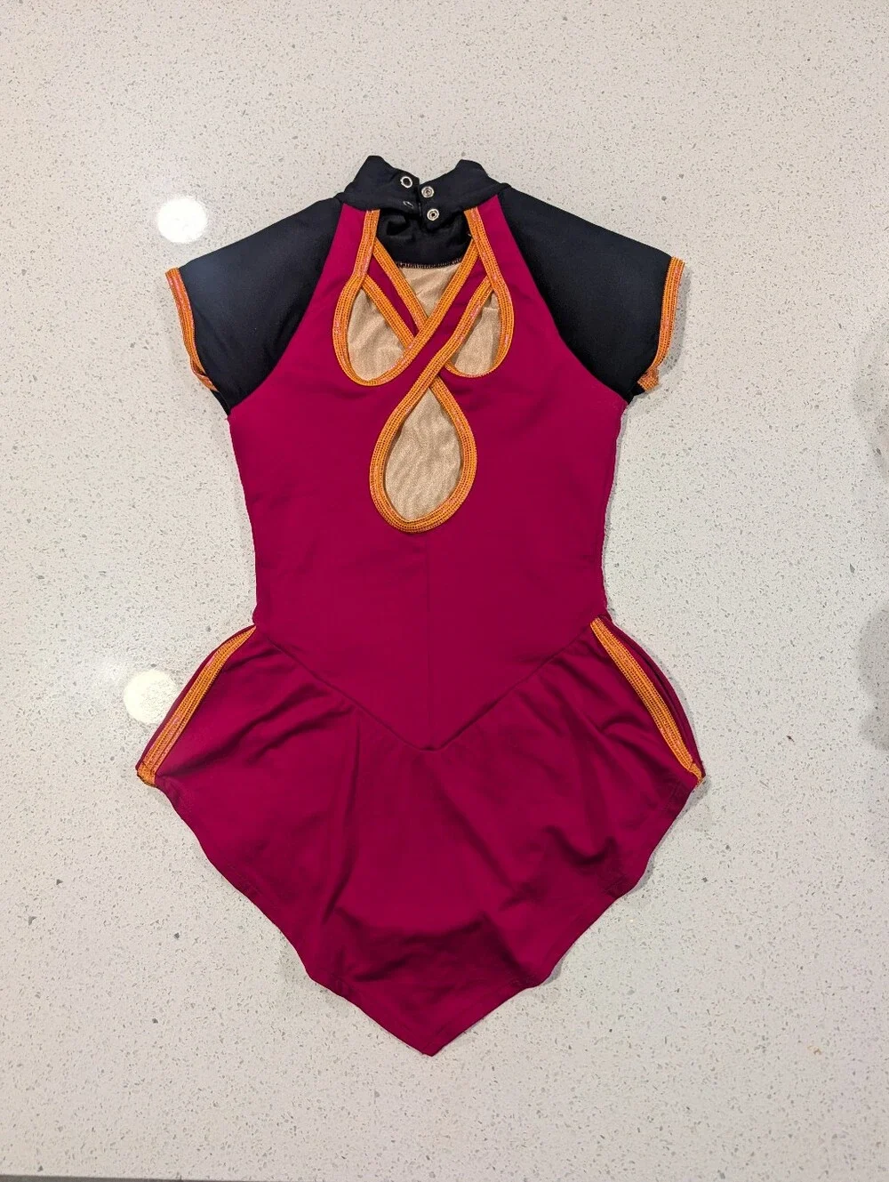 GK Elite Ice Figure Skating Baton Twirling Dance Skirted Dress Leotard CL Large